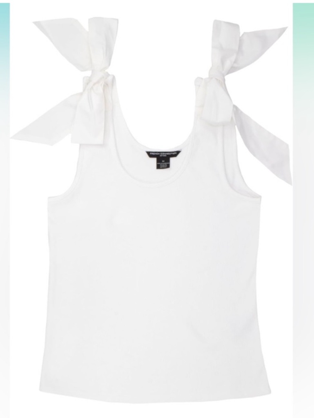 French Connection Bow Tank Top White XL NWT